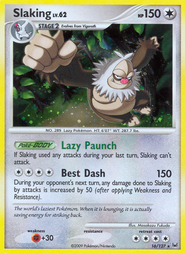 Slaking (16/127) - Platinum Pokémon Card