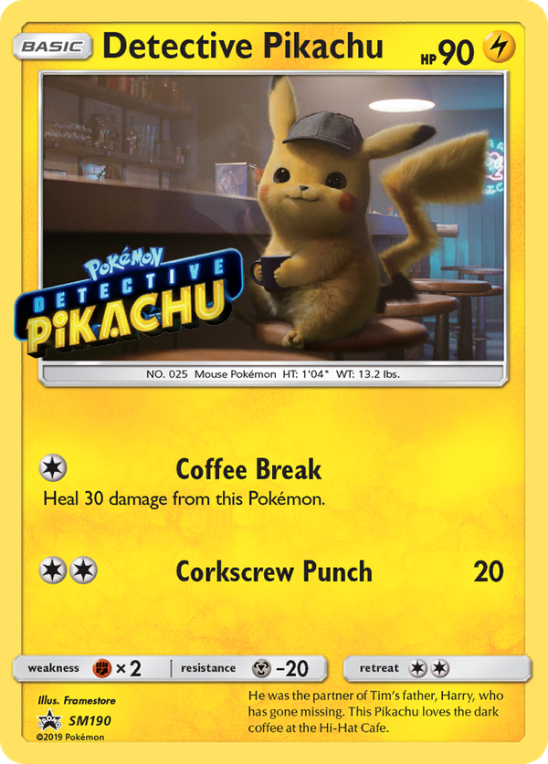 Detective Pikachu (SM190) - SM Black Star Promos