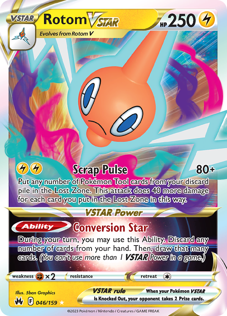 Rotom VSTAR (46/159) - Crown Zenith Pokémon Card