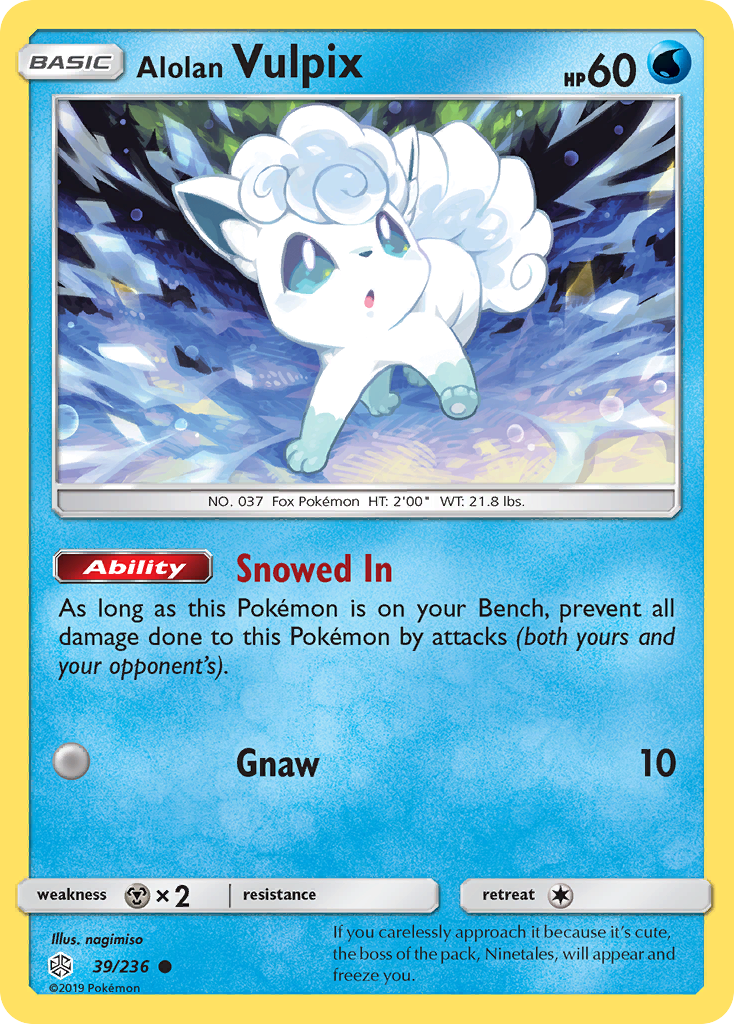 Alolan Vulpix (39/236) - Cosmic Eclipse Pokémon Card