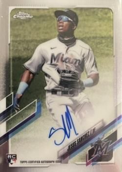 Jesus Sanchez 2021 Topps Chrome - Rookie Autographs Baseball #RA-JS Sports Card