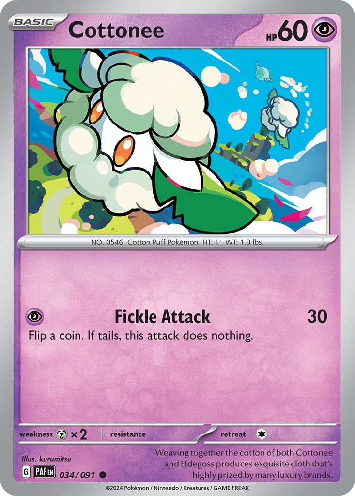 Cottonee (34/91) - Paldean Fates Pokémon Card