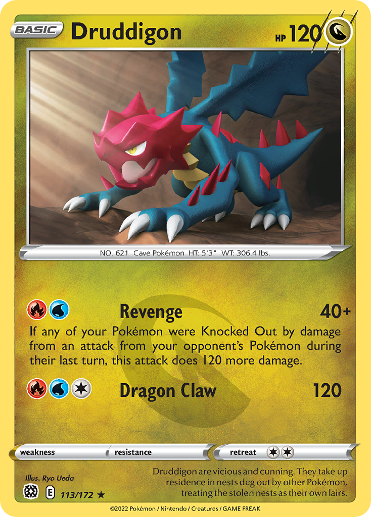 Druddigon (113/172) - Brilliant Stars Pokémon Card