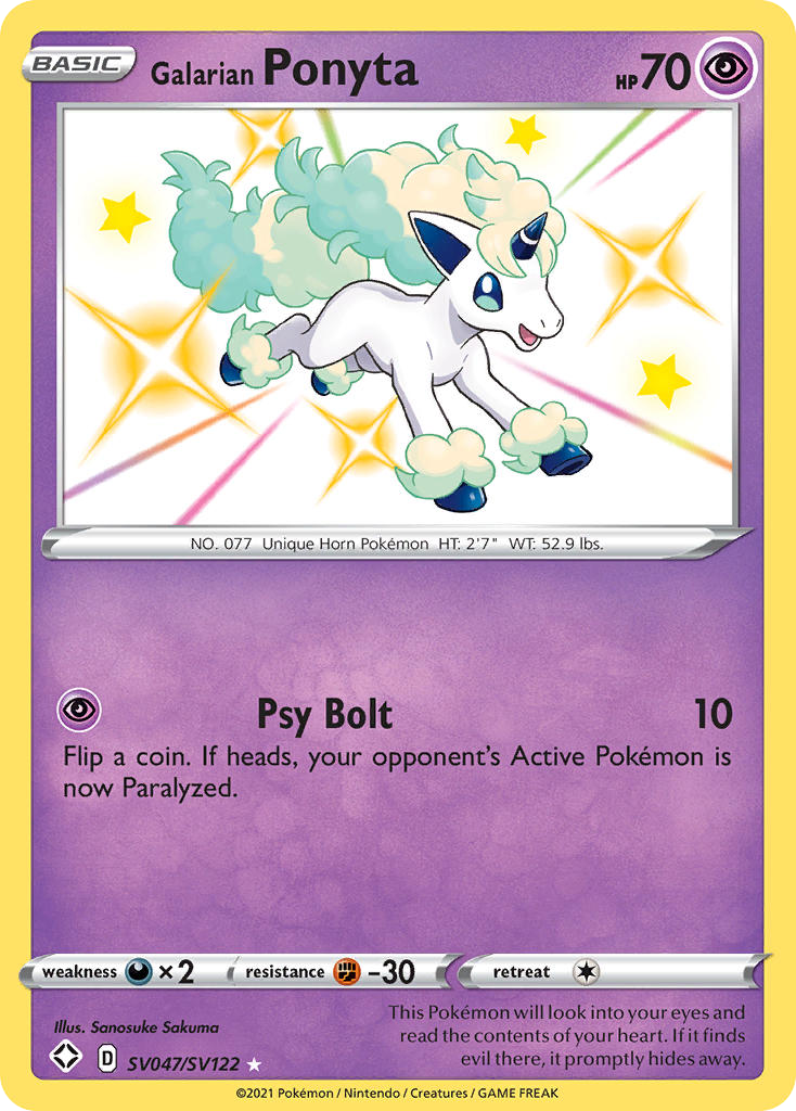 Galarian Ponyta (SV047) - Shining Fates Shiny Vault Pokémon Card