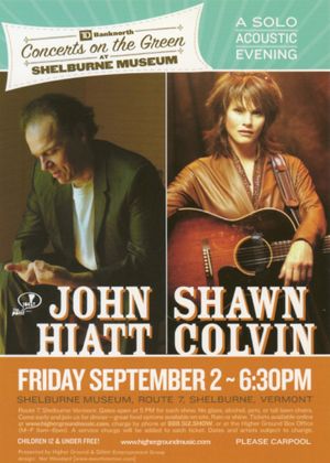 John Hiatt & Shawn Colvin at Shelburne Museum 2005 Handbill
