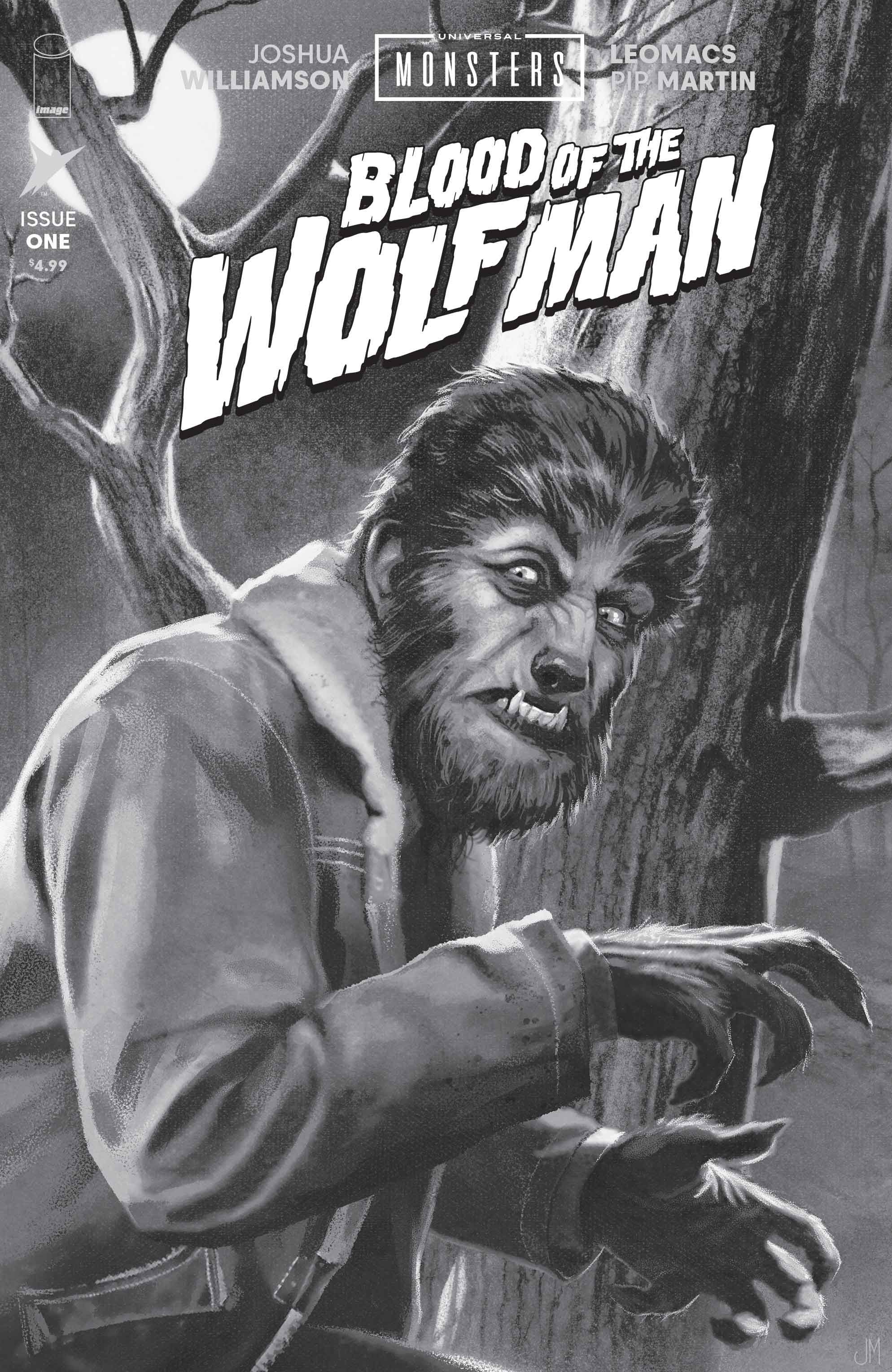 Universal Monsters Blood Of The Wolf Man #1 (Cvr D Inc 1:25 Joshua Middleton Classic Horror B&W Variant) Comic