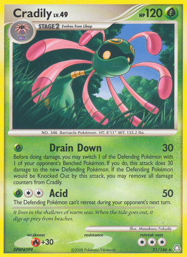 Cradily (21/146) - Legends Awakened Pokémon Card