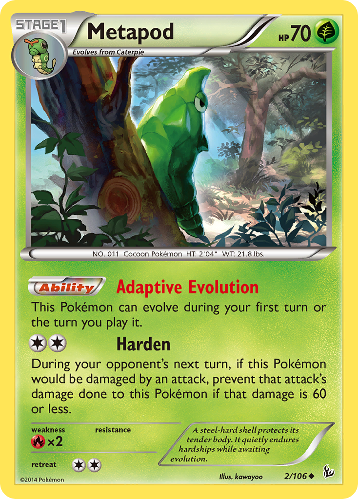 Metapod (2/106) - Flashfire Pokémon Card