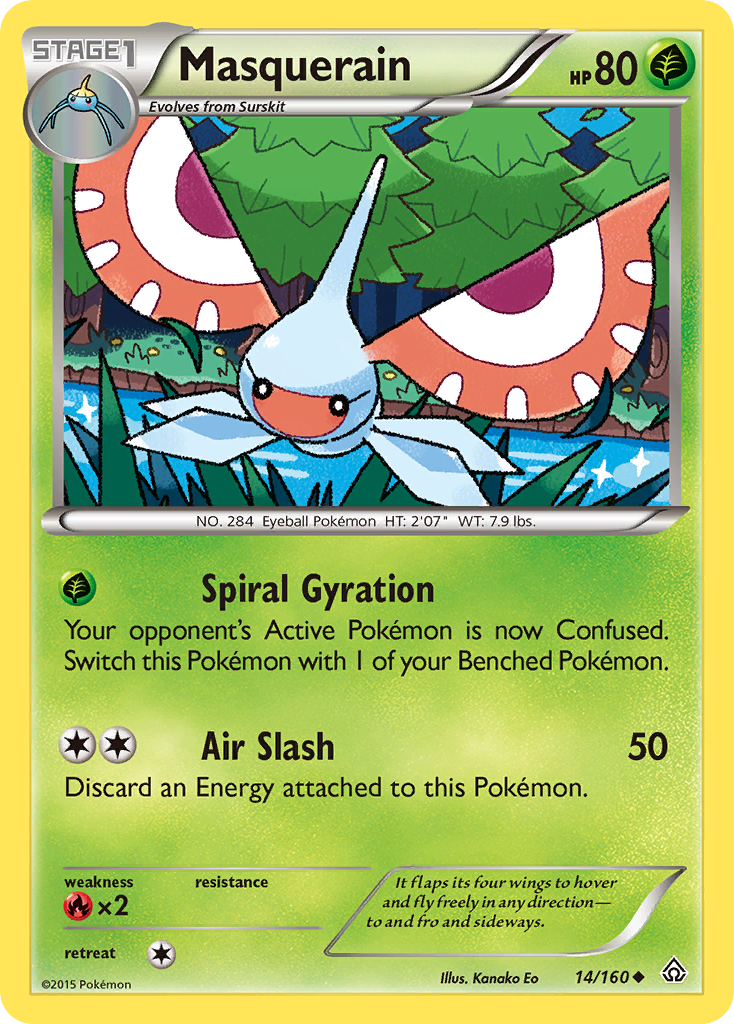 Masquerain (14/160) - Primal Clash Pokémon Card