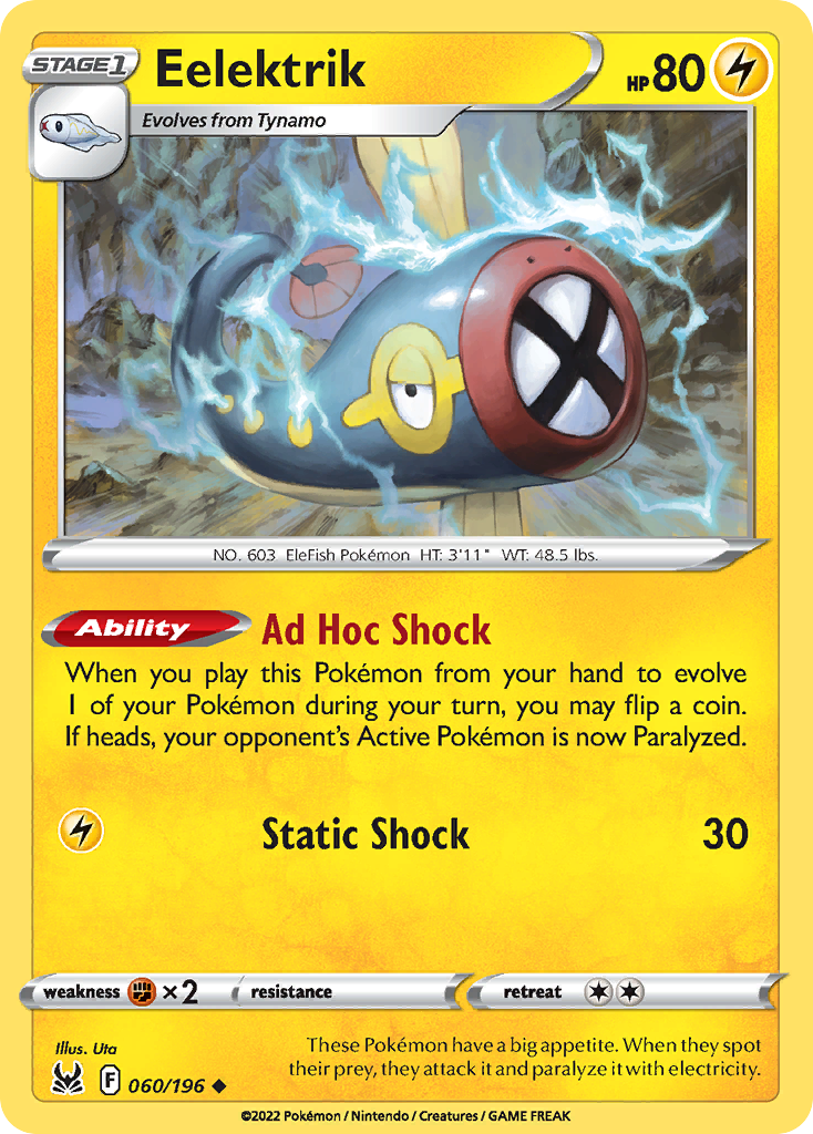 Eelektrik (60/196) - Lost Origin Pokémon Card