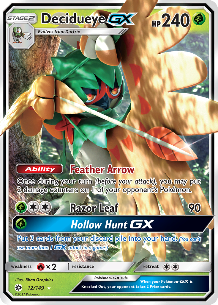 Decidueye GX (12/149) - Sun & Moon Pokémon Card