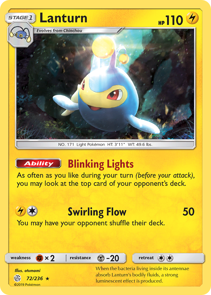 Lanturn (72/236) - Cosmic Eclipse Pokémon Card