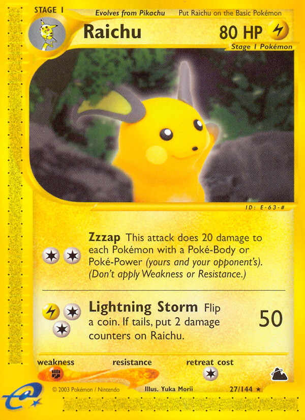 Raichu (27/144) - Skyridge Pokémon Card