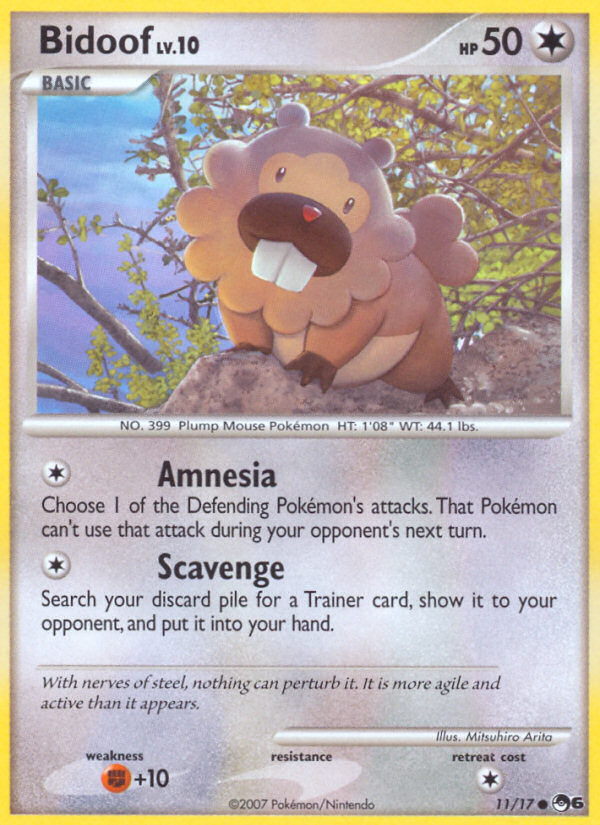 Bidoof (11/17) - POP Series 6 Pokémon Card