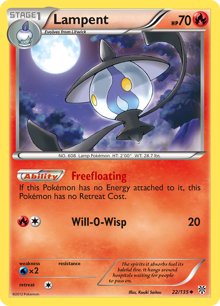 Lampent (22/135) - Plasma Storm Pokémon Card