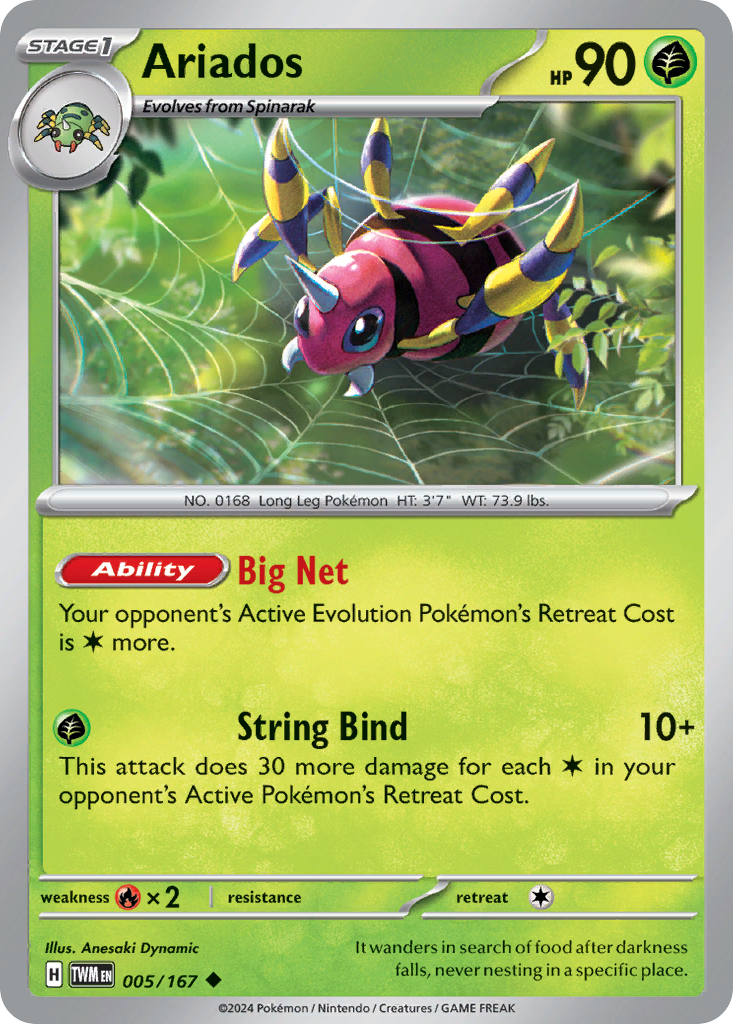 Ariados (5/167) - Twilight Masquerade Pokémon Card