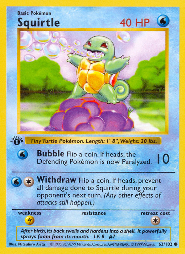 Squirtle (63/102) - Base (1st Edition) Pokémon Card