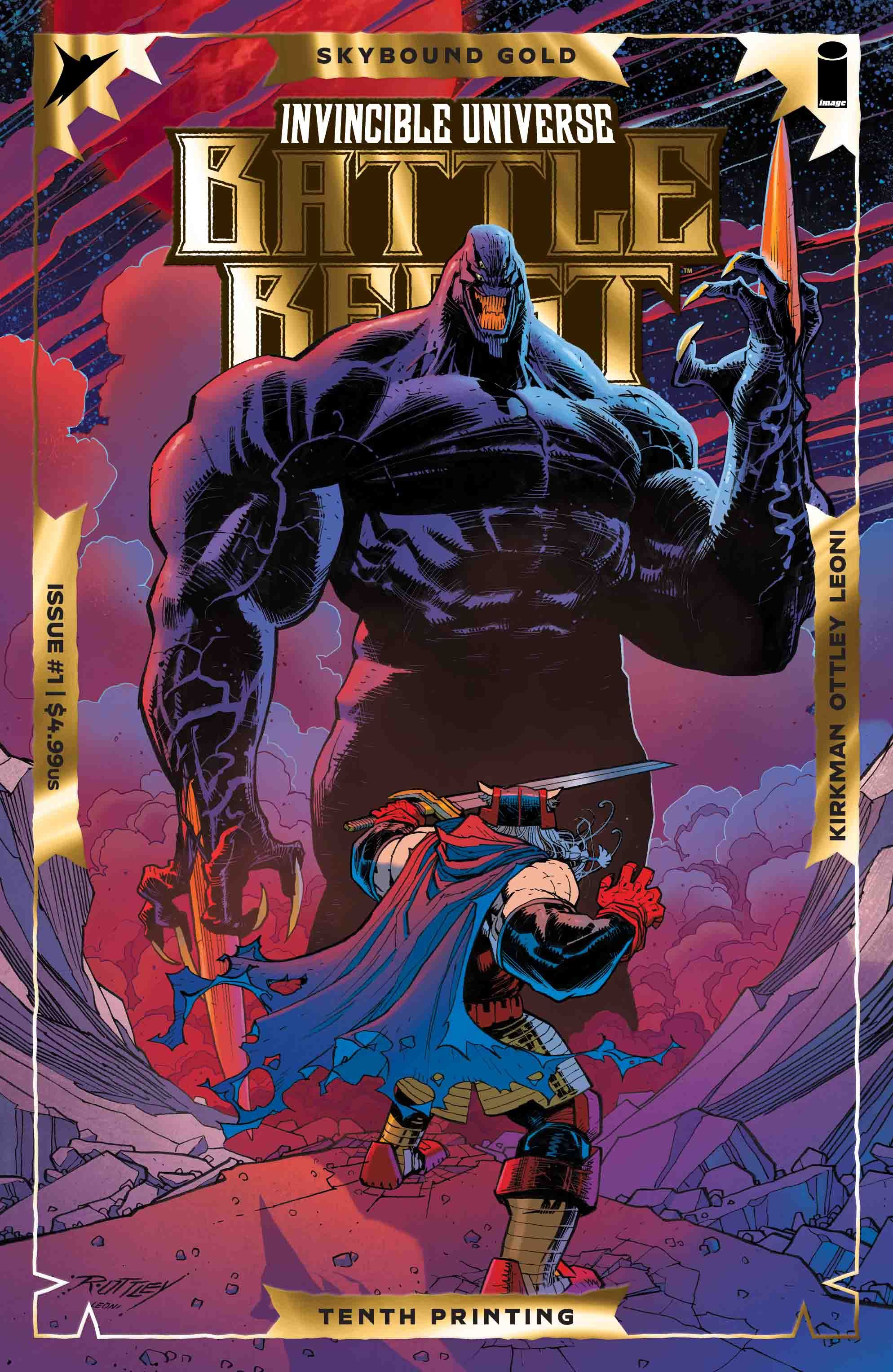 Invincible Universe: Battle Beast #1 (10th Ptg Cvr B Ryan Ottley & Annalisa Leoni Emboss & Gold Foil Variant) Comic