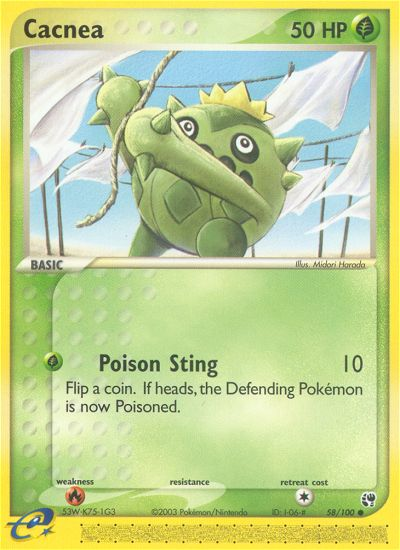 Cacnea (58/100) - Sandstorm Pokémon Card