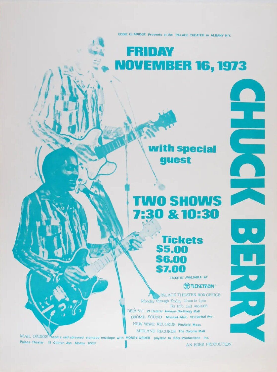 Chuck Berry Palace Theater 1973 Concert Poster