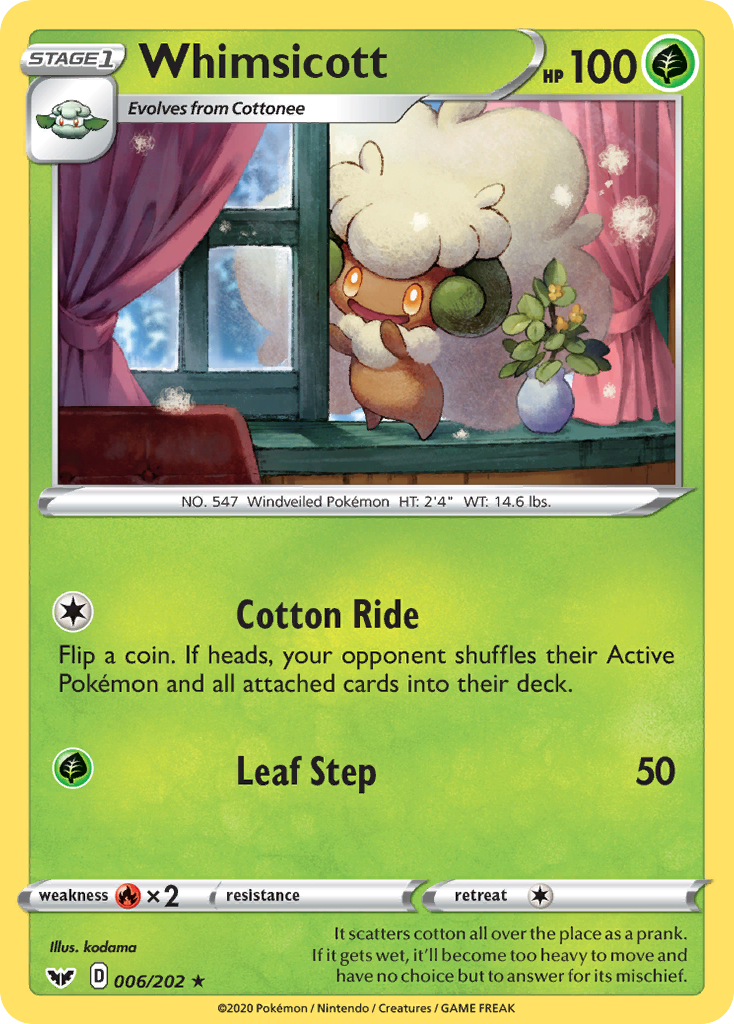 Whimsicott (6/202) - Sword & Shield Pokémon Card