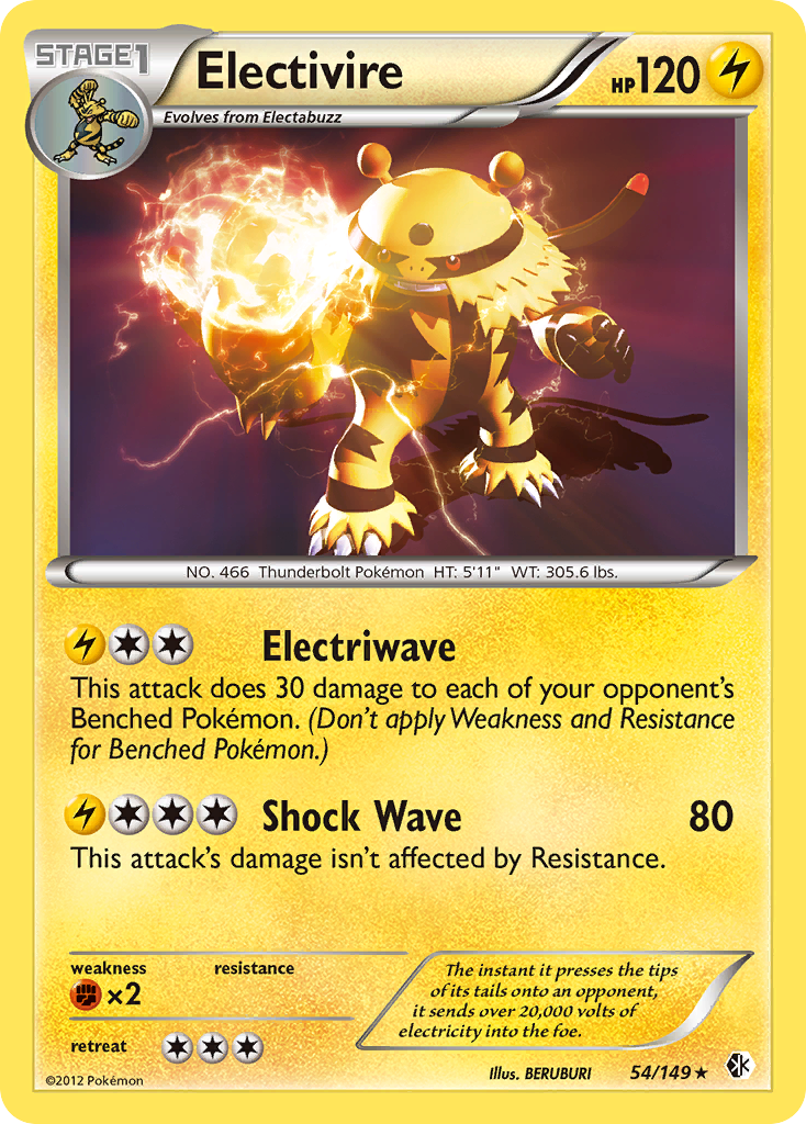 Electivire (54/149) - Boundaries Crossed Pokémon Card