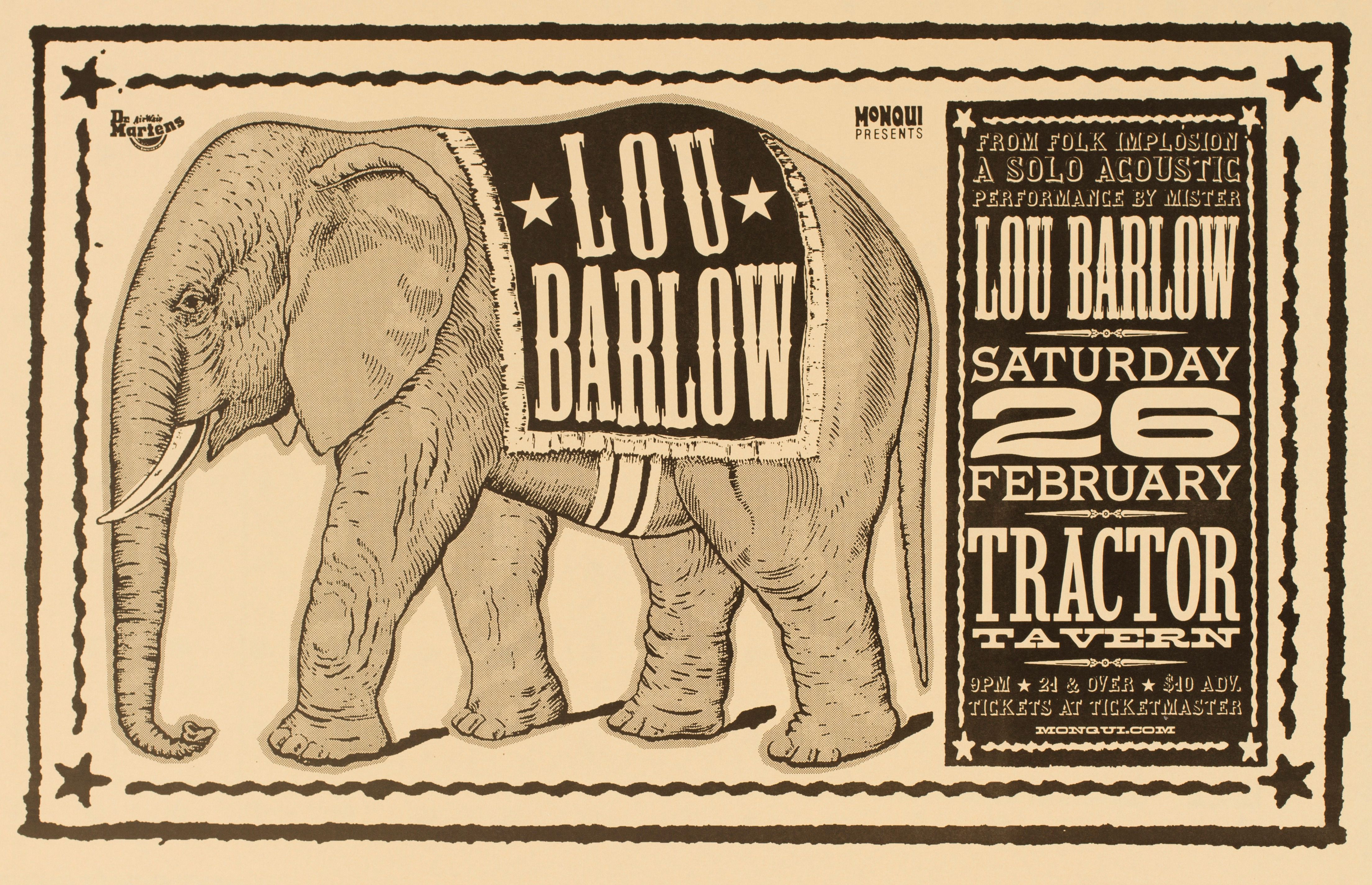MXP-160.3 Lou Barlow 2000 Tractor Tavern  Feb 26 Concert Poster