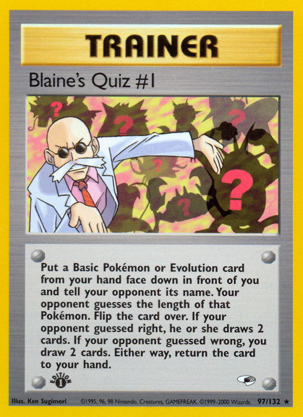 Blaine's Quiz #1 (Trainer) (97/132) - Gym Heroes (1st Edition) Pokémon Card