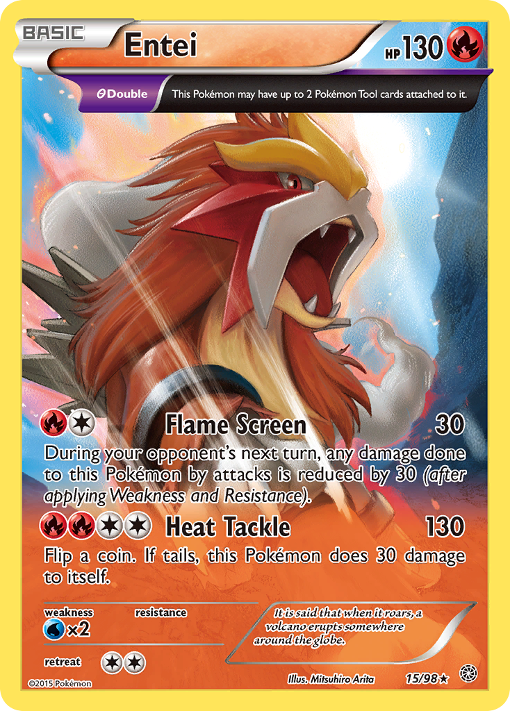 Entei (15/98) - Ancient Origins Pokémon Card