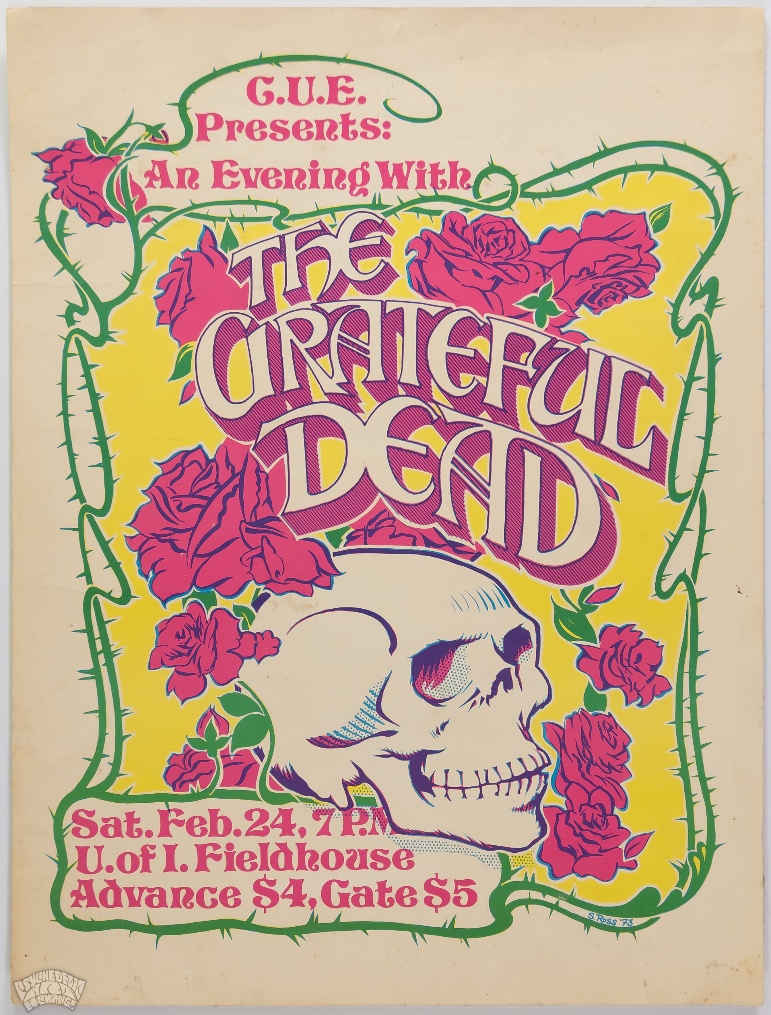 Grateful Dead University of Iowa Fieldhouse 1973 Concert Poster
