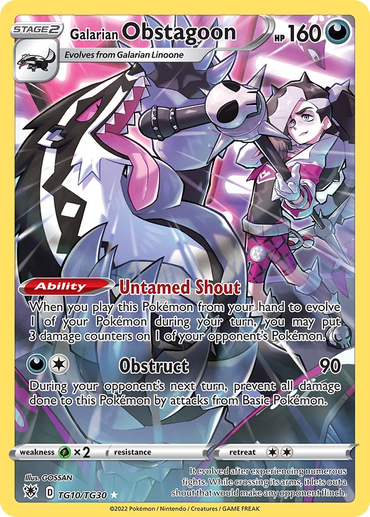 Galarian Obstagoon (TG10) - Astral Radiance Trainer Gallery Pokémon Card