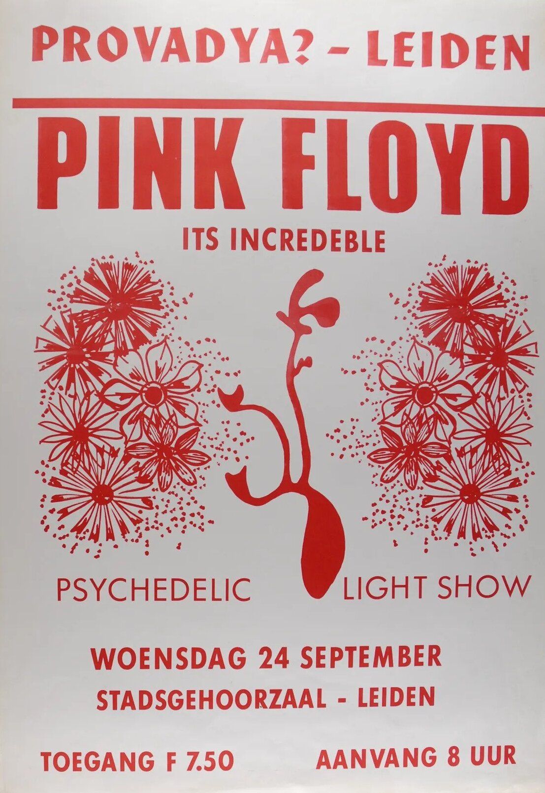 1969-Stadsgehoorzaal-Pink Floyd Concert Poster