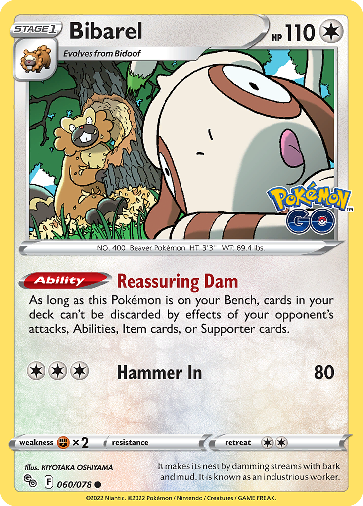 Bibarel (60/78) - Pokémon GO Pokémon Card