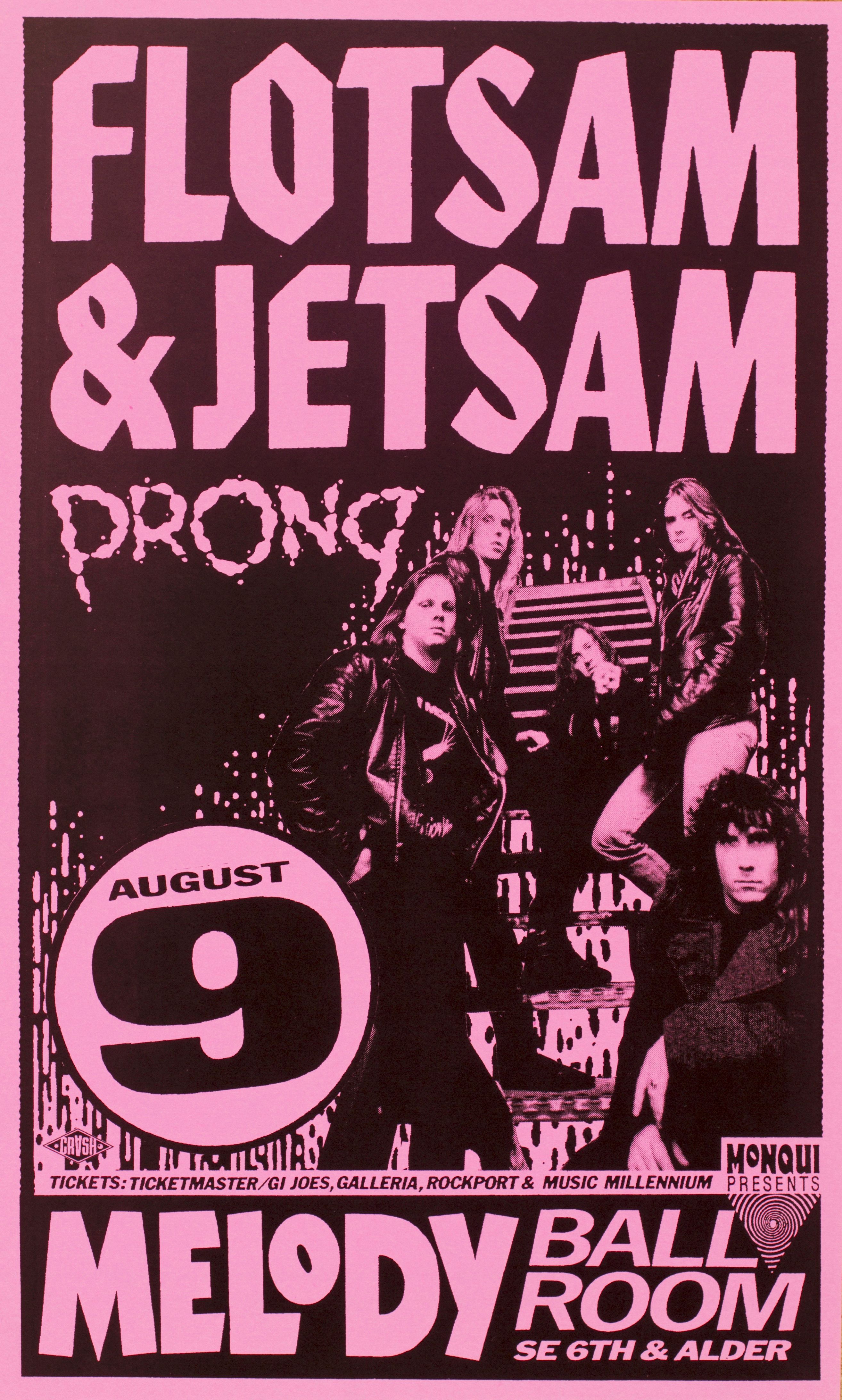 MXP-34.3 Flotsam & Jetsam 1991 Melody Ballroom  Aug 9 Concert Poster