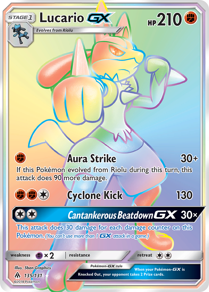 Lucario GX (135/131) - Forbidden Light Pokémon Card