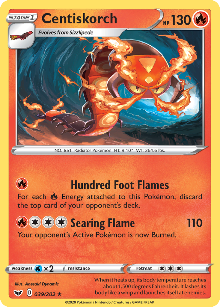 Centiskorch (39/202) - Sword & Shield Pokémon Card