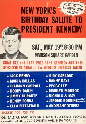 John F Kennedy Birthday Event Madison Square Garden 1962