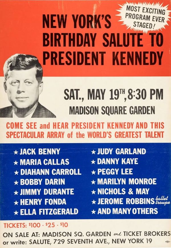 John F Kennedy Birthday Event Madison Square Garden 1962