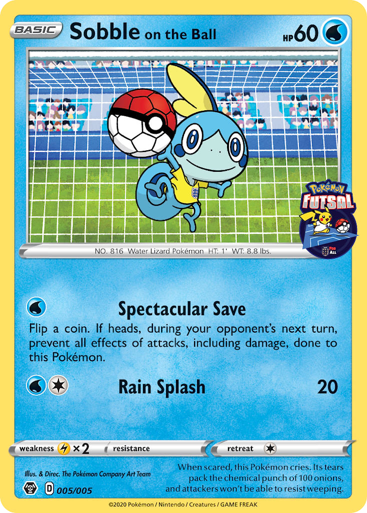 Sobble on the Ball (5/5) - Pokémon Futsal Collection Pokémon Card