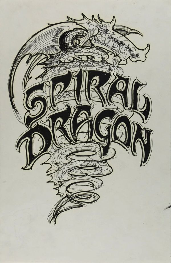 Rick Griffin Original Art - Spiral Dragon Studios - Logo Sketch