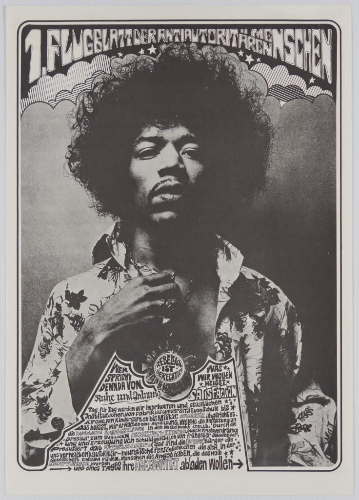 Jimi Hendrix Zurich Rebellion 1968 Concert Poster