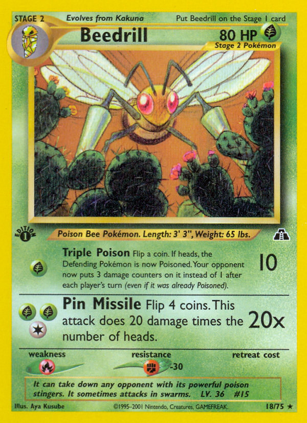 Beedrill (18/75) - Neo Discovery Pokémon Card