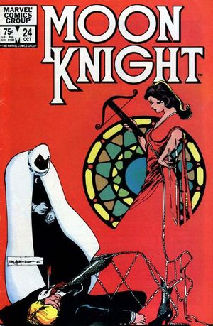 Marvel retailer MOON KNIGHT #24 ( 1ST SERIES ) signed by Bill Sienkiewicz ( Raw )