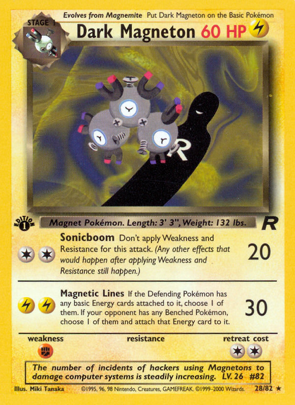 Dark Magneton (28/82) - Team Rocket (1st Edition) Pokémon Card