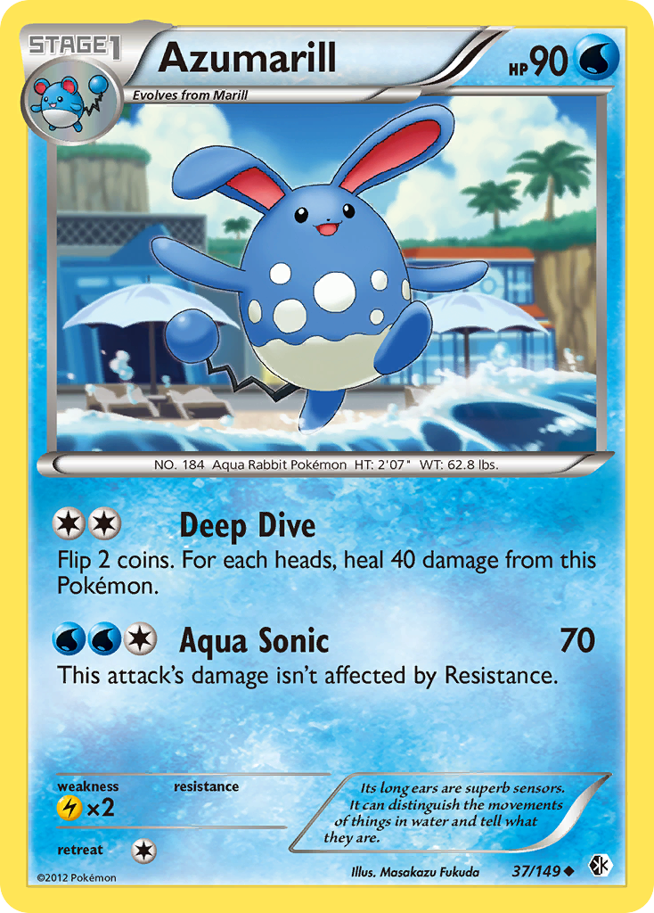 Azumarill (37/149) - Boundaries Crossed Pokémon Card