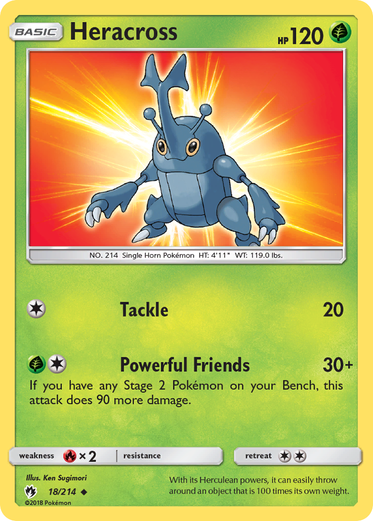 Heracross (18/214) - Lost Thunder Pokémon Card