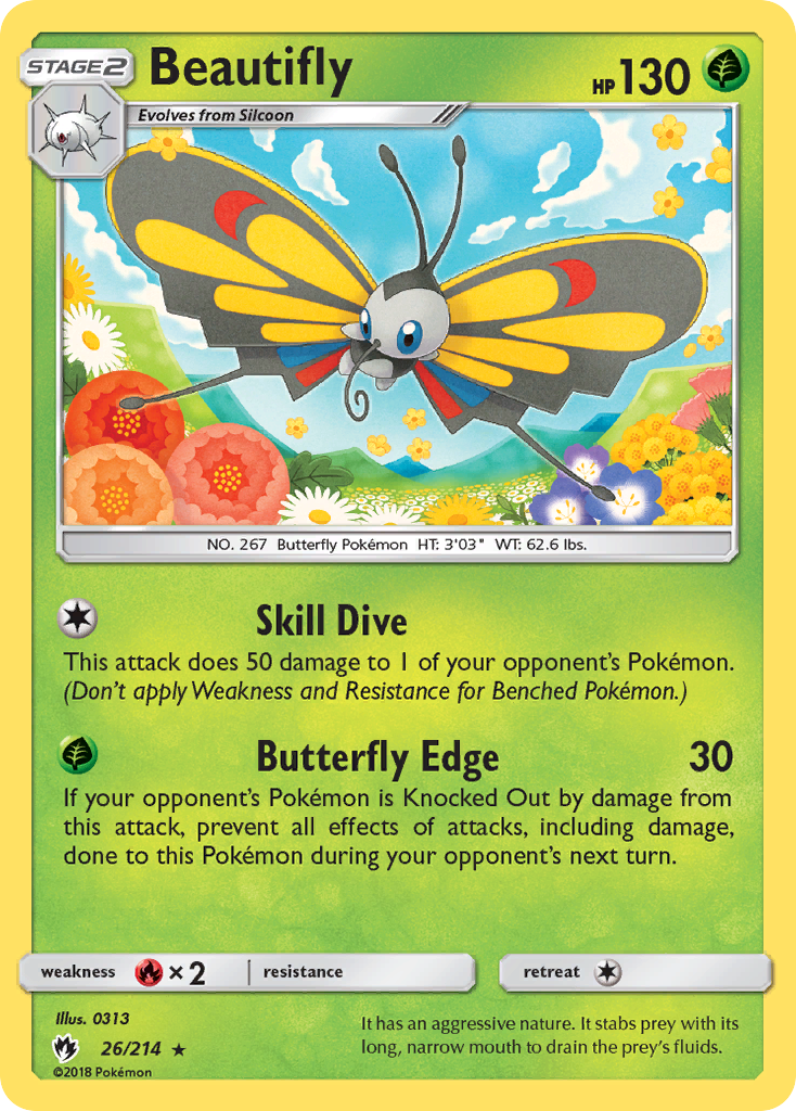 Beautifly (26/214) - Lost Thunder Pokémon Card