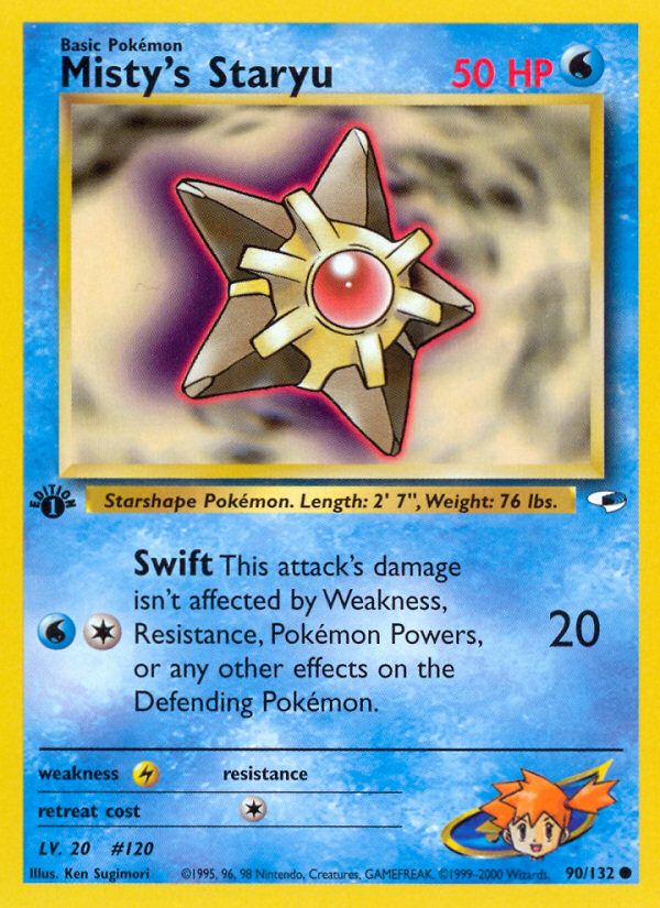 Misty's Staryu (90/132) - Gym Heroes (1st Edition) Pokémon Card