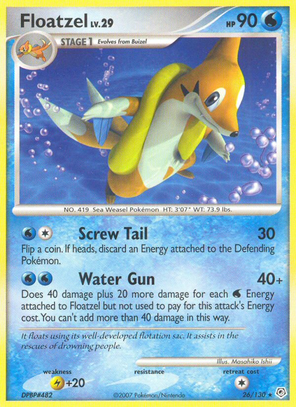 Floatzel (26/130) - Diamond & Pearl Pokémon Card