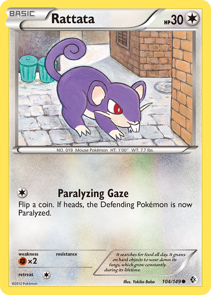 Rattata (104/149) - Boundaries Crossed Pokémon Card